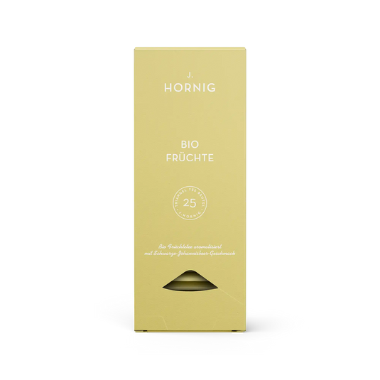 Eine Packung J. Hornig Bio Früchte Tee