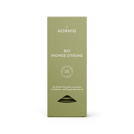 Eine Packung J. Hornig Bio Ingwer Zitrone Tee