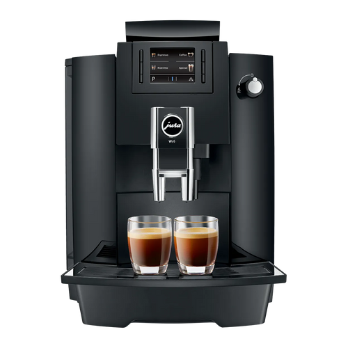 Ein schwarzer Jura Kaffeevollautomat.