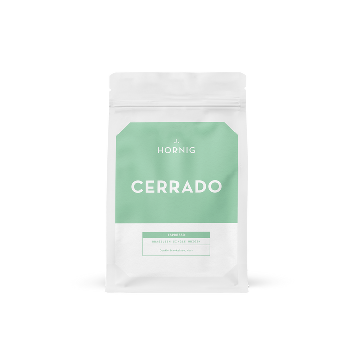 Eine Packung J. Hornig Cerrado Espresso Spezialitätenkaffee.