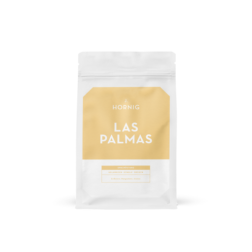 Eine Packung J. Hornig Spezialitätenkaffee Las Palmas.