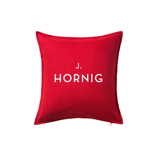 Ein J. Hornig Polster in rot.