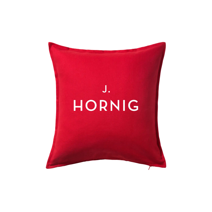 Ein J. Hornig Polster in rot.
