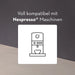 Icon einer Kapselmaschine auf grauem Hintergrund.
